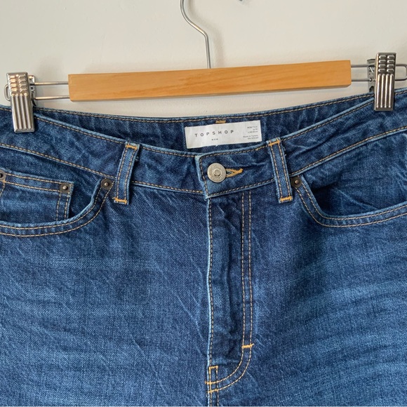 Dark Blue Topshop Mom Jeans - Picture 2 of 3